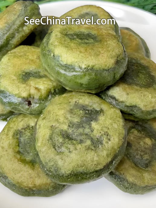 Mugwort rice cakes snack